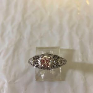 White Gold Diamond Filagree Ring